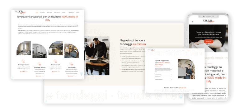 mockup sito web valeri tende