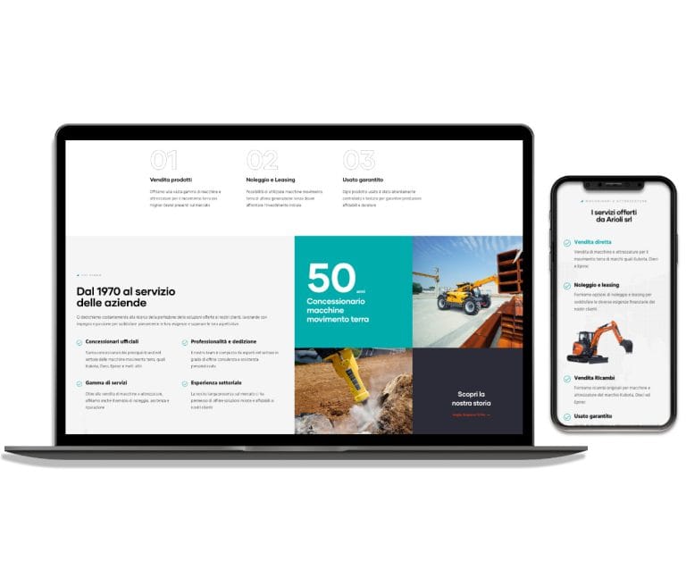 mockup sito web arioli