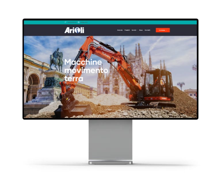 mockup sito web arioli