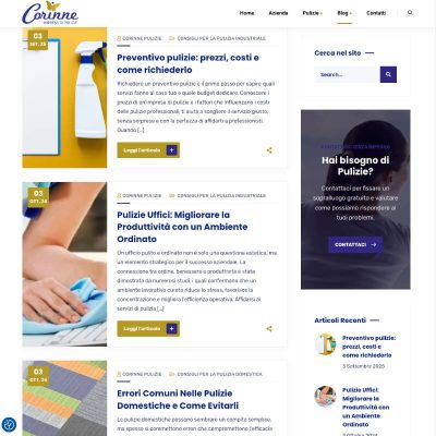 screen sito web impresa di pulizie