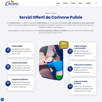screen sito web impresa di pulizie